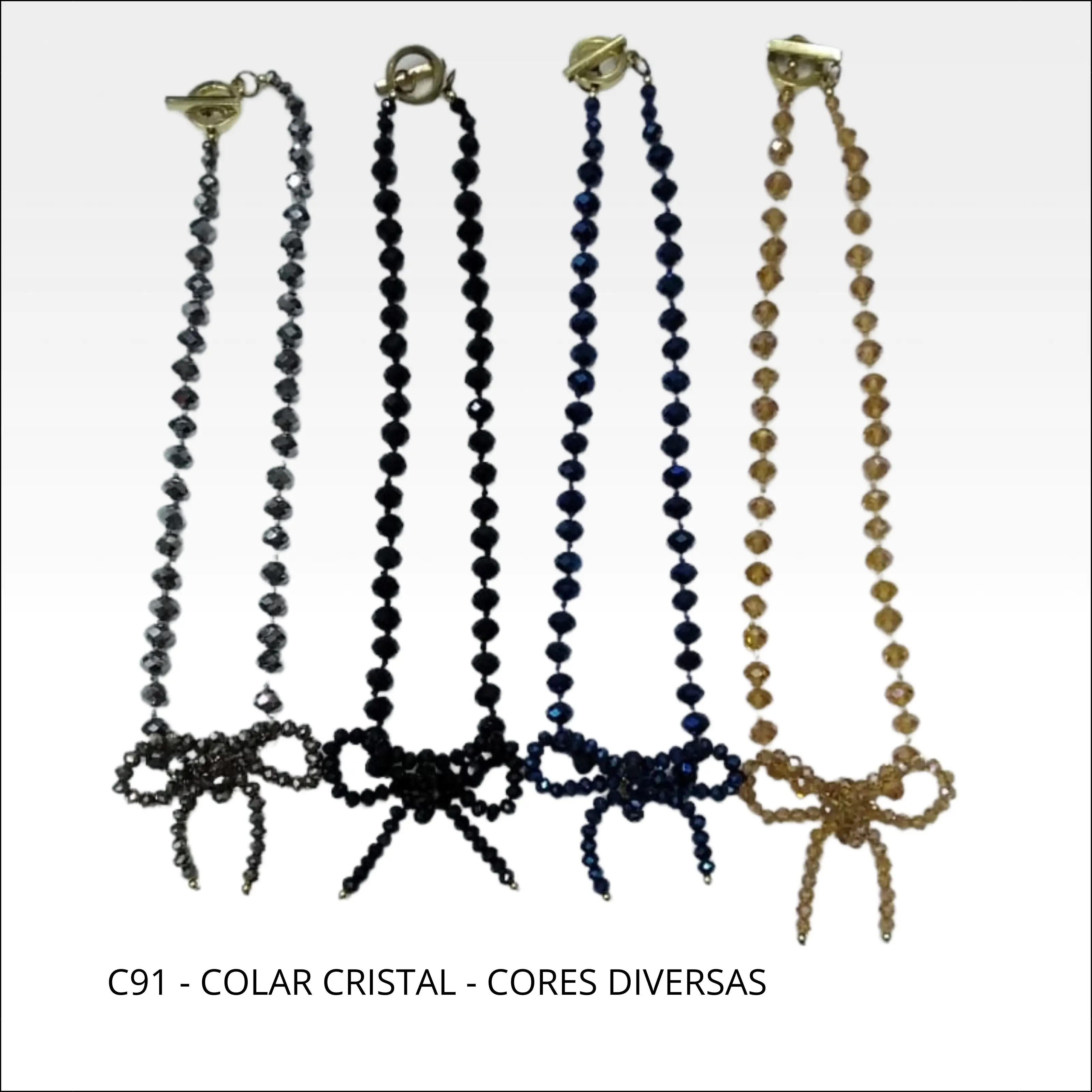Colar cristal cores diversas