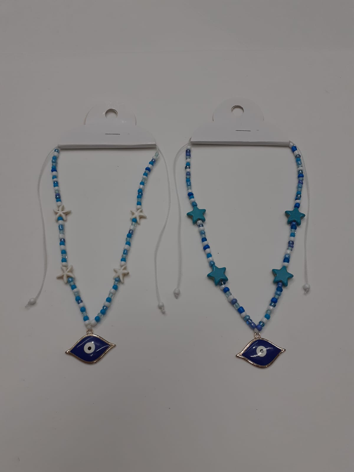 Colar de Miçangas e Estrelas com Pingente